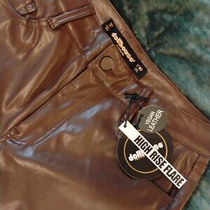 High Rise Flare Vegan Leather